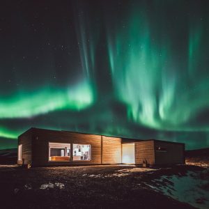 Aurora Borealis in hrifunes nature park hotel south iceland