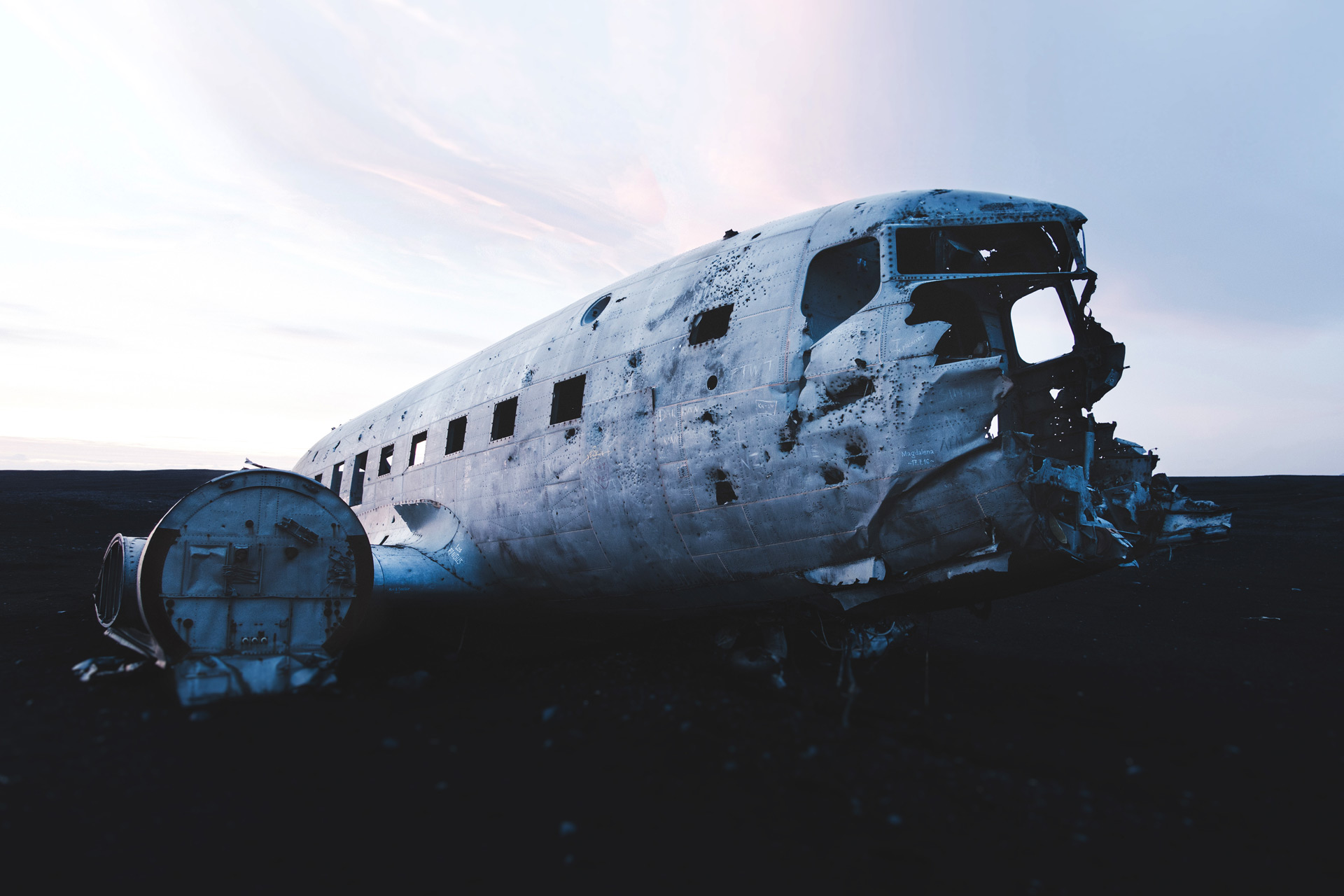 Crashed airplane in solheimasandur on the way to hrifunes nature park hotel south iceland