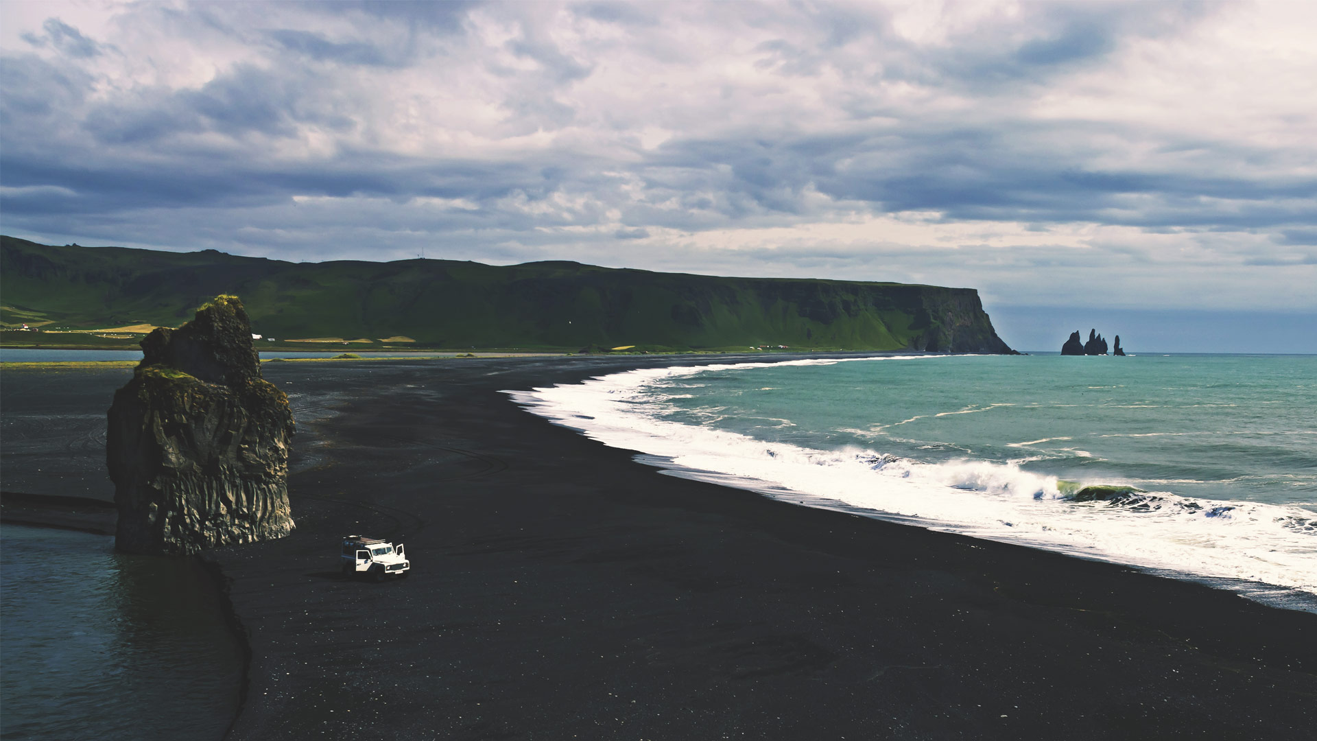 Dyrholaey a natural wonder near hrifunes nature park in the south of iceland