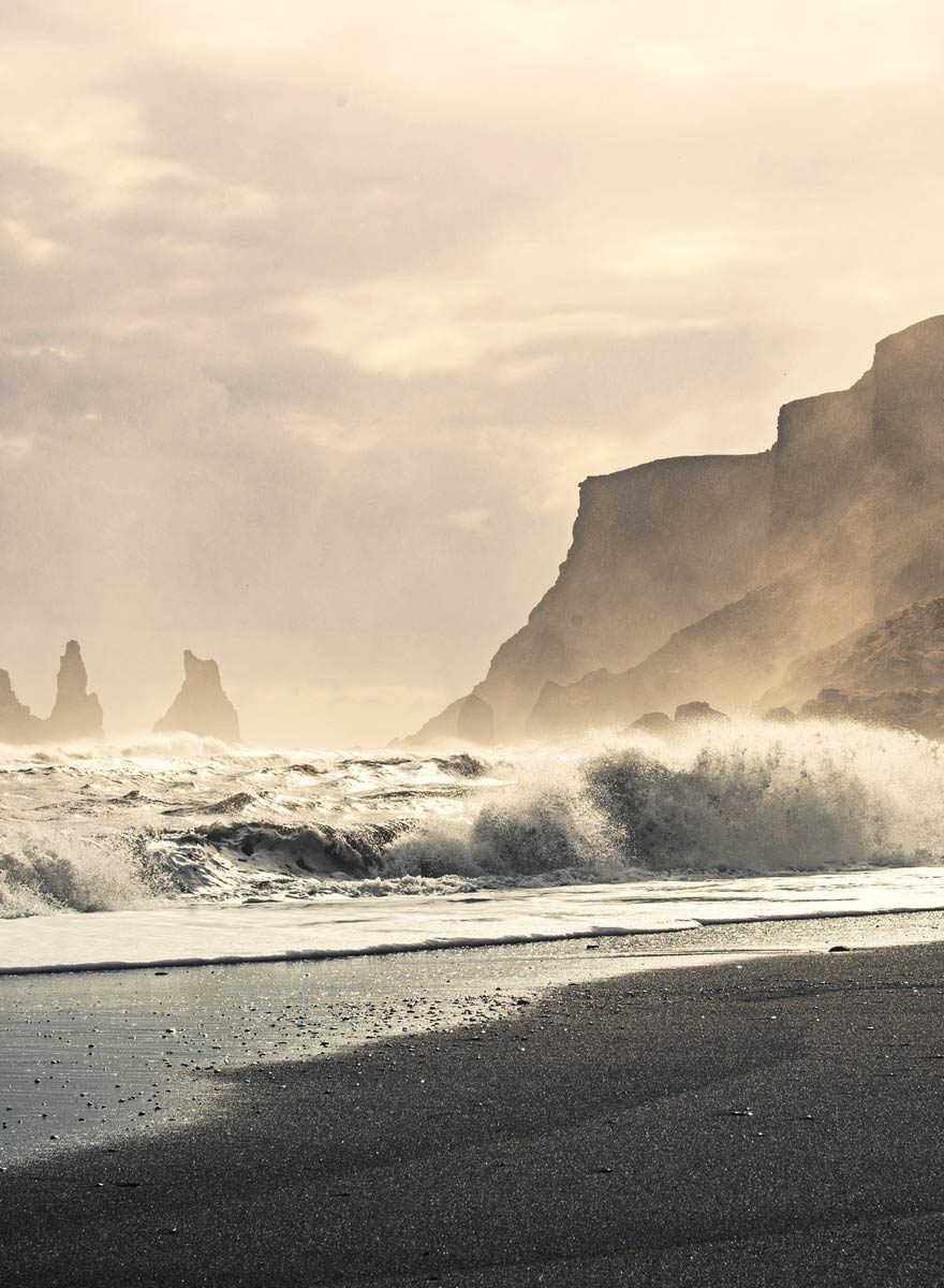 Reynisfjara, beautiful but dangerous. One of icelands most popular tourist attractions near hrifunes nature park holiday apartments